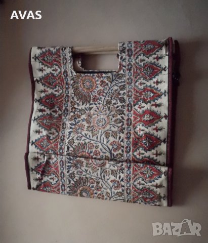 Нова персийска плетена канапена чанта с дървени дръжки плажна чанта голяма ежедневна чанта