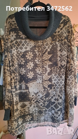 Дамска туника-зимен принт XXL, снимка 2 - Туники - 52942444