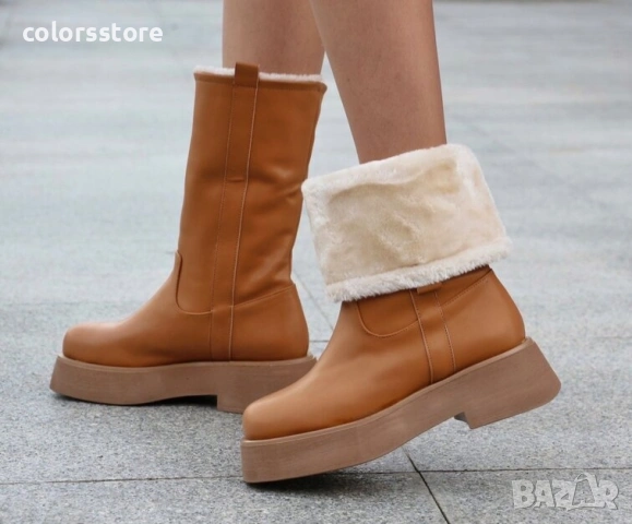 Равни боти - кафява кожа - DFG88