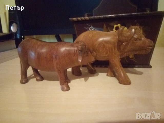 Дървени фигури на биволи, снимка 3 - Декорация за дома - 27410570