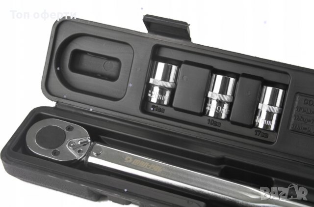 Динамометричен ключ 12 28 – 210 Nm + комплект вложки (17, 19, 21 мм), снимка 4 - Ключове - 40217577