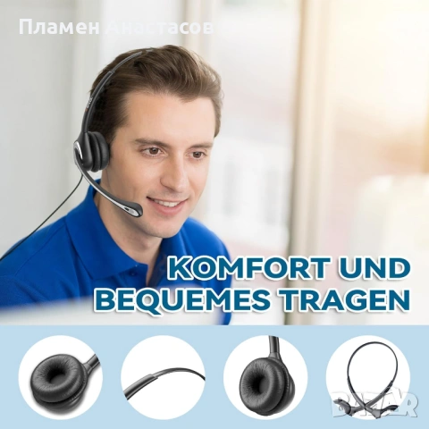 Wantek USB слушалки с микрофон – 3-в-1 (USB / Type-C / 3.5 мм), шумопотискащ микрофон, снимка 5 - Слушалки и портативни колонки - 53296229