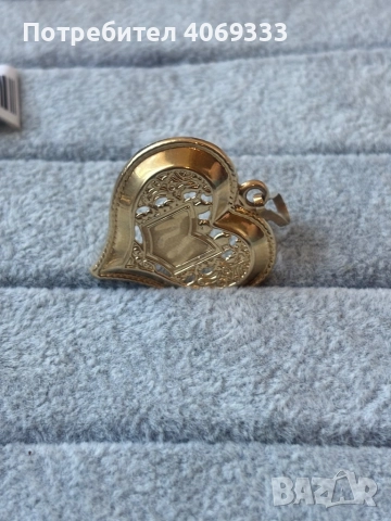 Златна висулка сърце 14карата, снимка 3 - Колиета, медальони, синджири - 52930011