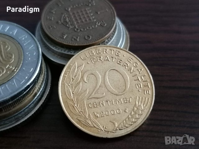 Монета - Франция - 20 сентима | 1982г.