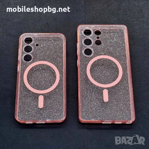 Samsung Galaxy S25 /S25 Ultra кейс MagSafe розов с брокат , снимка 6 - Калъфи, кейсове - 49482323