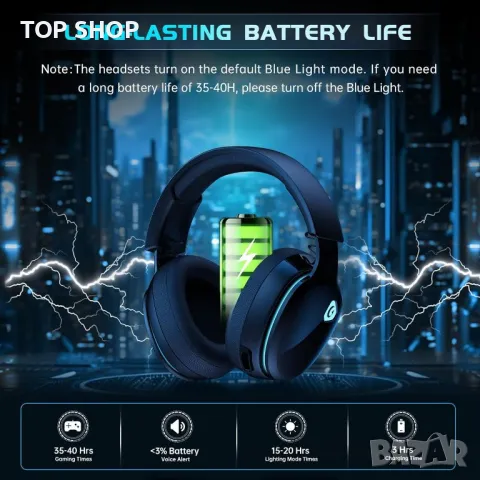 Captain 300 Bluetooth 5.2 gaming headset PC PS5,PS4,Mac,Nintendo Switch, снимка 6 - Bluetooth слушалки - 48925498