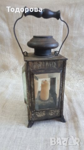 Красив старинен фенер , снимка 2 - Антикварни и старинни предмети - 26341771