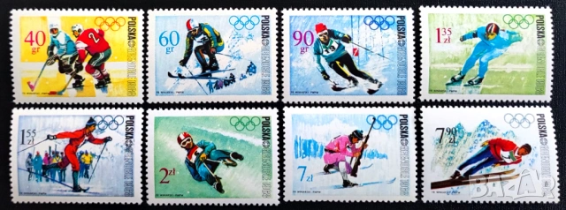 Полша, 1968 г. - лот марки на теми спорт, приказки, изкуство, лов, животни, цветя, самолети и др.