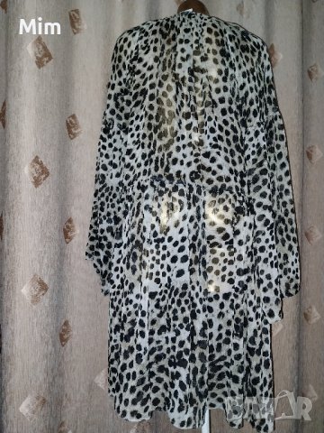  H&M L/XXL Рокля тигров принт с дълъг ръкав , снимка 2 - Рокли - 42943867
