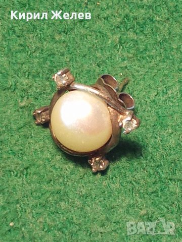 СКЪПОЦЕННА АРТ ДЕКО ПЕРЛЕНА СРЕБЪРНА ОБЕЦА ОКСИДИРАНО СРЕБРО 925 с ЕСТЕСТВЕНА ПЕРЛА и ЦИРКОНИ 25699