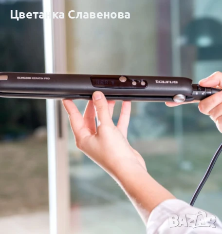 Преса за коса Taurus Slimlook Keratine Pro, 30 W, 100-220°C, Плочи XXL с нано керамика & турмалин 