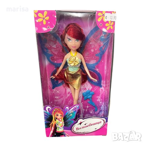 Прелестна кукла Фея ВЪЛШЕБНИЦА, тип Барби, с крила и гребенче, в кутия Код: 08473-1