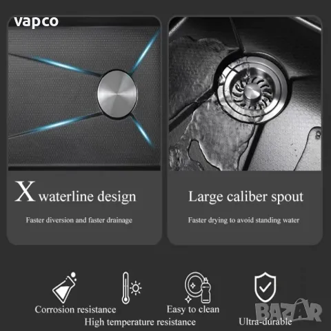 85см Модерна мултифункционална кухненска мивка с двовен водопад 20 в 1, снимка 7 - Мивки - 49008739