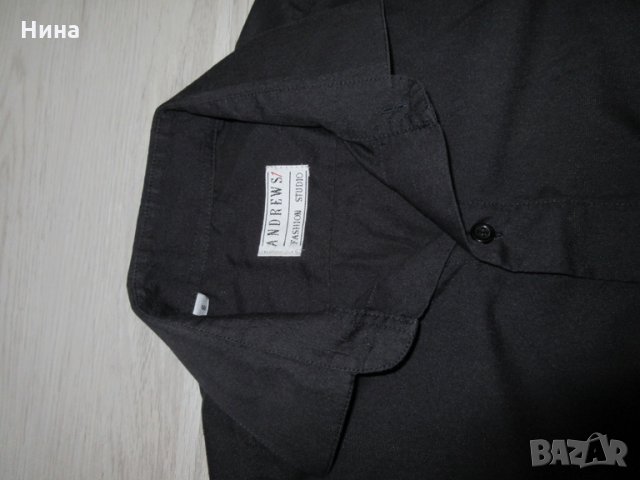 Черна маркова риза Andrews, снимка 2 - Ризи - 29043323