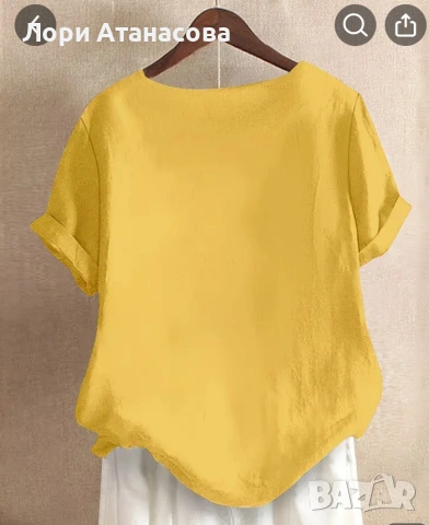 Модерна широка креативна риза с щампа котки, копчета и кръгло деколте, снимка 2 - Ризи - 53492940