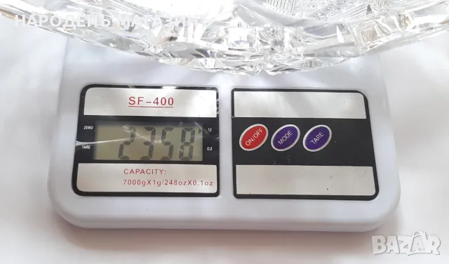 BOHEMIA - Чехословакия - Голяма кристална фруктиера кристал бонбониера купа в формата на гондола, снимка 16 - Други ценни предмети - 49405051