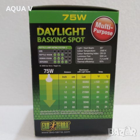 Крушка за терариум Exo Terra Daylight Basking spot от 25 до 150W, снимка 8 - Терариуми и оборудване - 39257343