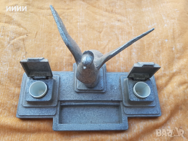 Немска масивна мастилница, снимка 2 - Антикварни и старинни предмети - 52111785