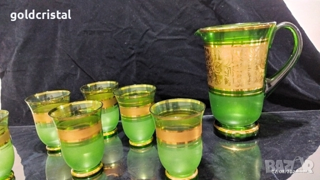 стари стъклени чаши и кана Чехословакия , снимка 9 - Антикварни и старинни предмети - 52261970