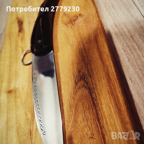 Стара сойка от биволски рог с орнаменти н, снимка 9 - Антикварни и старинни предмети - 51308235