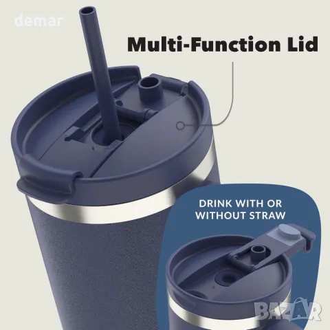 Contigo Streeterville Чаша 1200 ml с дръжка, изолирана със сламка и капак, студено за 29 часа, снимка 4 - Чаши - 47503230