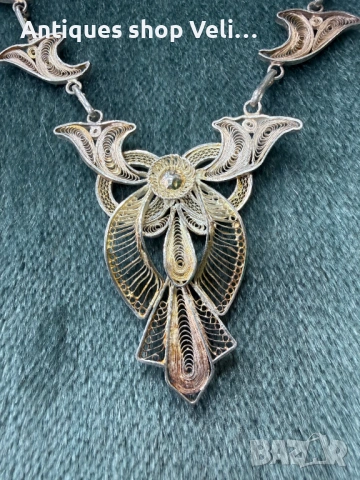 Сребърно колие филигран №7808 , снимка 2 - Колиета, медальони, синджири - 53030530