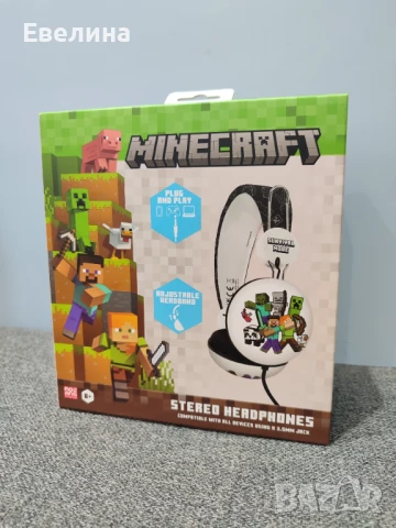 Слушалки OTL Technologies - Minecraft Teen Dome, бели, снимка 2 - Слушалки и портативни колонки - 50878796