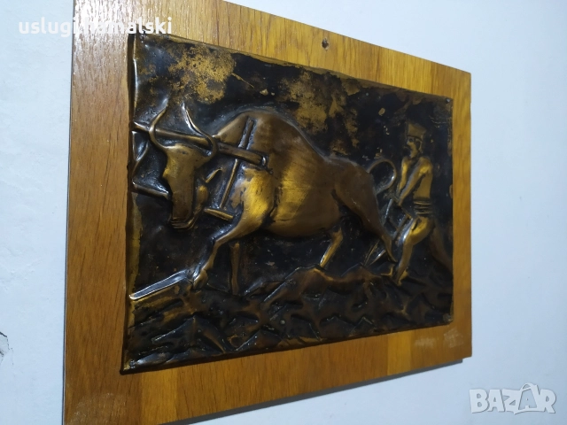 Старо медно пано/картина, снимка 3 - Антикварни и старинни предмети - 52694219