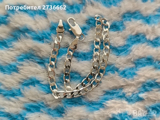 Сребърна гривна , снимка 4 - Гривни - 51193831