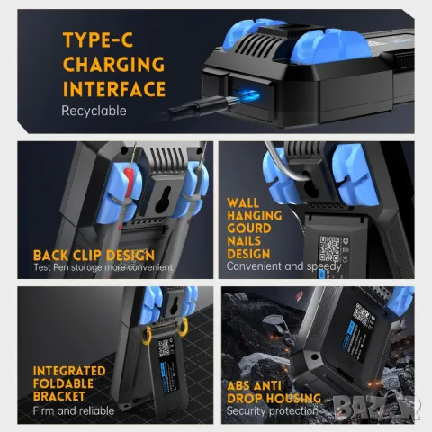 Цифров мултицeт с вградена батерия и цветен екран FNIRSI DMT-99, снимка 8 - Други инструменти - 49824025
