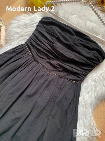 Черна рокля тип бюстие, снимка 2 - Рокли - 50979337