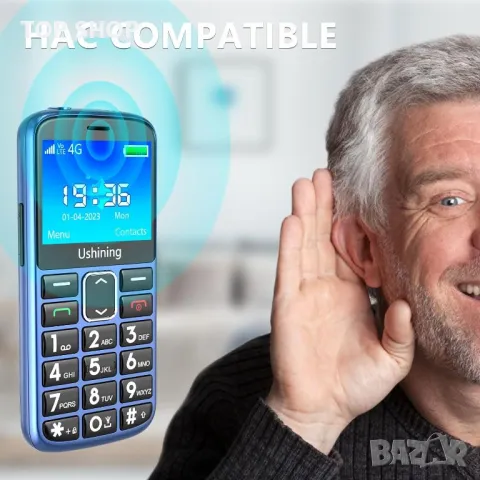 Tosaju 4G мобилен телефон за възрастни, със SOS бутон, снимка 7 - Motorola - 49509101