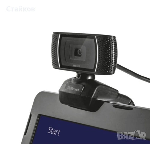 Уеб камера Trust Trino, HD, микрофон, USB, черна , снимка 5 - Слушалки за компютър - 53223524