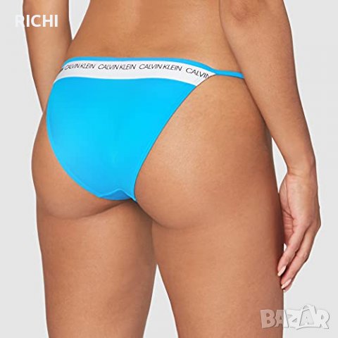 CALVIN KLEIN – Банки ДОЛНИЩЕ ново синьо и бяло с връзки, снимка 4 - Бански костюми - 37482613