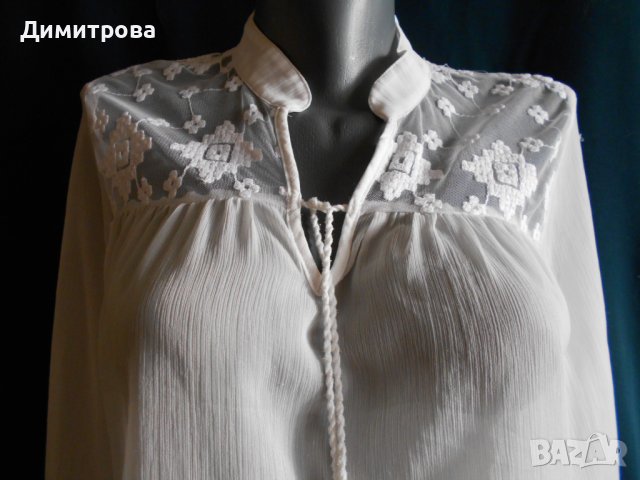 Красива бяла блуза, снимка 1 - Ризи - 36752528