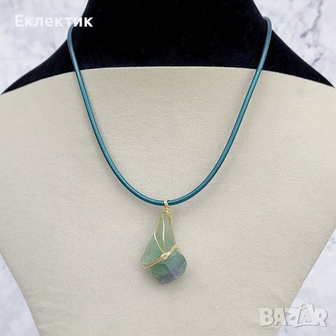 Колиета със суров зелен флуорит, снимка 5 - Колиета, медальони, синджири - 44103196