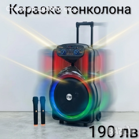 Караоке тонколона 12", 3600mAh, 2000W 