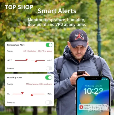 SwitchBot WiFi термометър Хигрометър 3 броя комплект с Hub Mini, IP65,работи с Alexa, снимка 8 - Други - 48930211