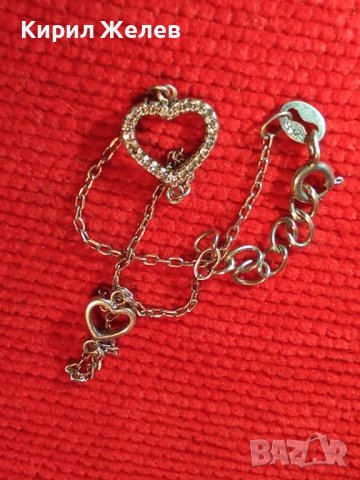 ФИНА СРЕБЪРНА СКЪПОЦЕННА ГРИВНИЧКА СРЕБРО 925 със СЪРЧИЦА и ФАСЕТИРАНИ ЦИРКОНИ 16888