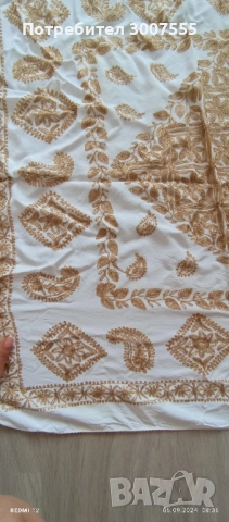 декоративна бродирана покривка, ретро катинар,стъклена декоративна чиния , снимка 2 - Декорация за дома - 51449726