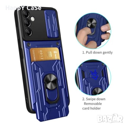 Samsung Galaxy S25 Ultra / S24 Ultra / S24 / RING CARD SLOT Удароустойчив кейс гръб калъф с пръстен, снимка 5 - Калъфи, кейсове - 43837514