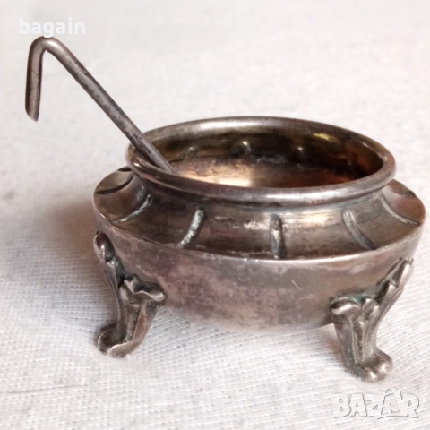 Императорски сребърен съд за хайвер. Горчичник., снимка 4 - Антикварни и старинни предмети - 52921037