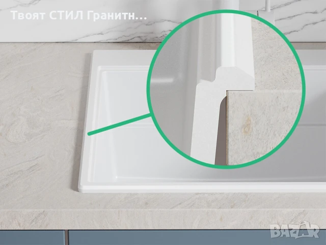 Бяла гранитна кухненска мивка Сидни 780-45 Ergo Multilevel 780х500, снимка 3 - Други - 51204853