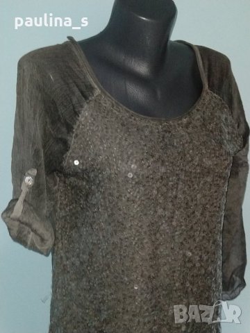 Два различни броя / Блуза тип туника с пайети и рязана бродерия / Italy , снимка 4 - Туники - 26842627