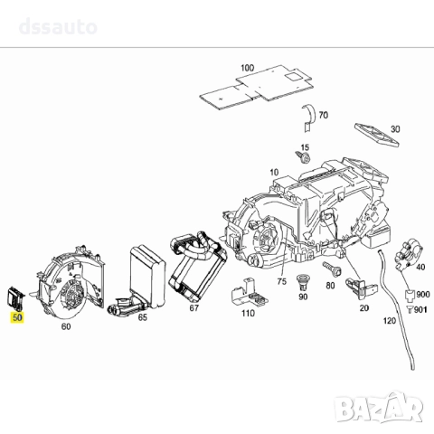 Резистор допълнителен вентилатор парно Mercedes, снимка 5 - Части - 52794979