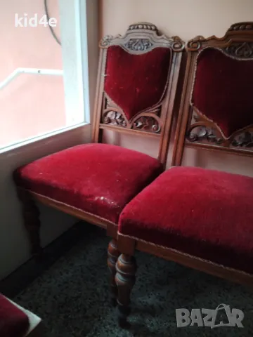 Старинен античен дървен стол дърворезба масив ретро комплект 4-5 броя, Пловдив, снимка 6 - Антикварни и старинни предмети - 49153637