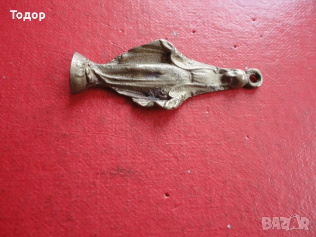 Стара малка бронзова икона 2, снимка 6 - Антикварни и старинни предмети - 53300902