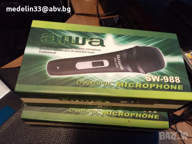 Микрофони Sennheizer 2бр и Aiwa 2 бр нови с по 6 м кабели, снимка 5 - Други - 43477182
