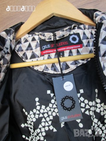 Пролетно-есенно яке GSUS от шушляк сиво каре с качулка размер S, снимка 4 - Якета - 27015333
