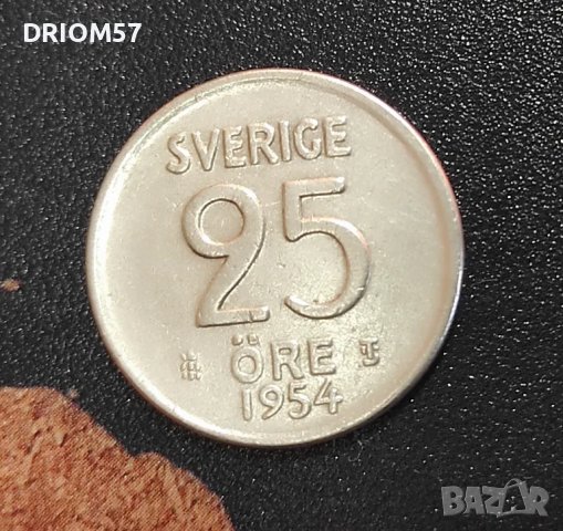 Монетa Швеция 25 йоре, 1954